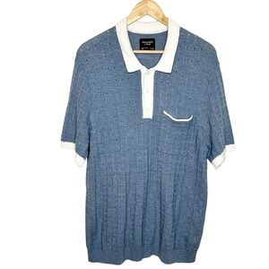 Abercrombie & Fitch Short Sleeve Polo Collared Sweater Mens L Preppy Grandpa